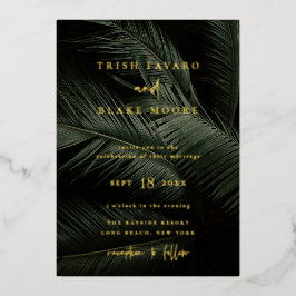 Moody Tropics Wedding Folie Uitnodiging