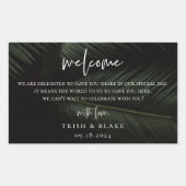 Moody Tropics Wedding Guest Welcome Bag Rechthoekige Sticker (Voorkant)