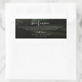 Moody Tropics Wedding Guest Welcome Bag Rechthoekige Sticker