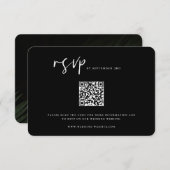 Moody Tropics Wedding QR Code RSVP Kaartje (Voorkant / Achterkant)