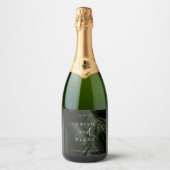 Moody Tropics Wedding Sparkling Wijnetiket (Voorkant)