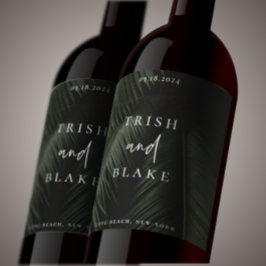 Moody Tropics Wedding Wijn Etiket