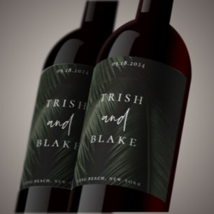 Moody Tropics Wedding Wijn Etiket