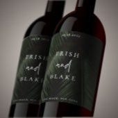 Moody Tropics Wedding Wijn Etiket