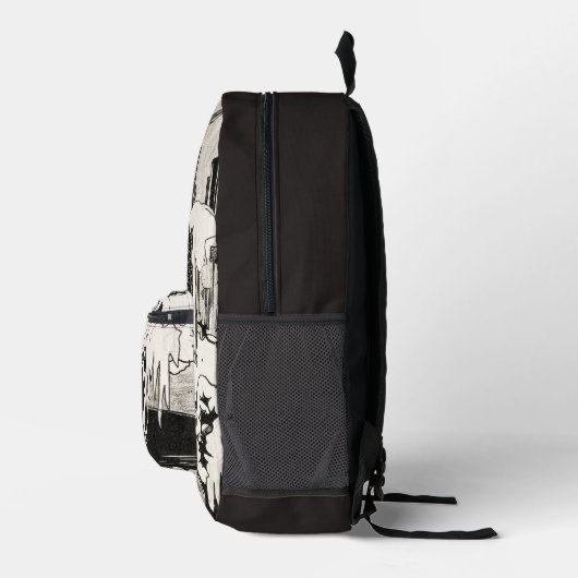 Moody  Uilen Zwart en Ivoor Monogram Bedrukte Rugzak (Rechts)