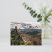 Moody Uitzicht van de Grote Muur van China Briefkaart (Staand voorkant)