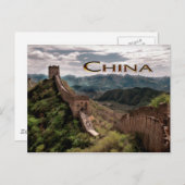 Moody Uitzicht van de Grote Muur van China Briefkaart (Voorkant / Achterkant)