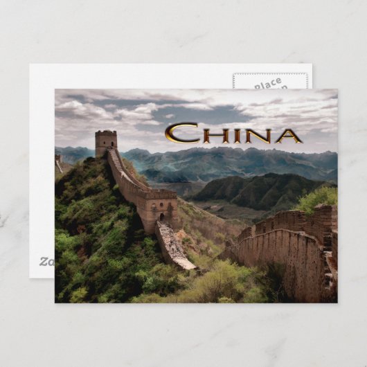 Moody Uitzicht van de Grote Muur van China Briefkaart (Voorkant / Achterkant)