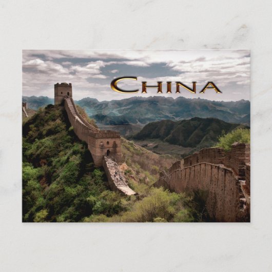 Moody Uitzicht van de Grote Muur van China Briefkaart (Voorkant)