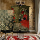 Moody verweerde olijfbos groene damast patronen tissuepapier