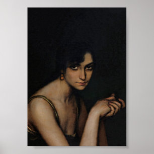 Moody Vrouw Portret  Kunst Poster