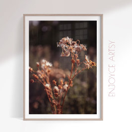 Moody warme herfst wilde bloemenboerderij muurkuns poster