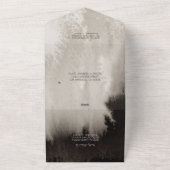 Moody Watercolor All in One Wedding Invite Trees Uitnodiging (Buitenkant)