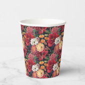 Moody Waterverf Amaryllis en Herfstbloemen Papieren Bekers (Rechts)