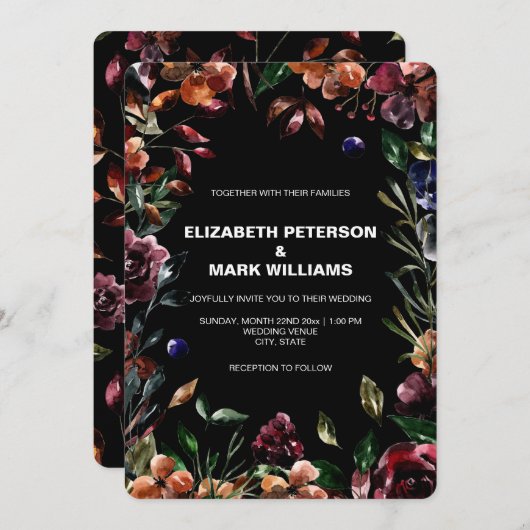 Moody Waterverf Florals Lijst Weddenschap (Voorkant / Achterkant)