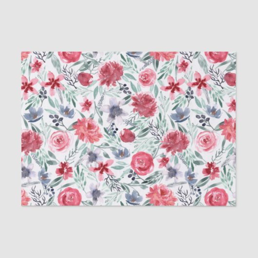 Moody Waterverf Florals Tissuepapier (Voorkant)