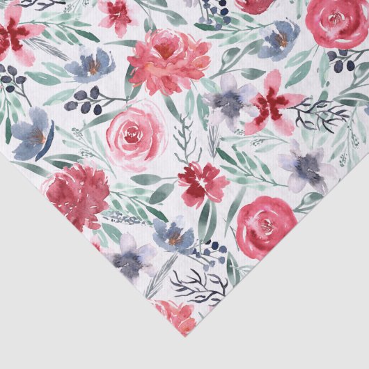 Moody Waterverf Florals Tissuepapier (Detail)