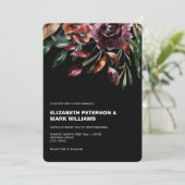 Moody Waterverf Florals Wedding Invitation (Staand voorkant)