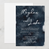 Moody Waterverf Invitation, in de sterren geschrev Kaart (Voorkant / Achterkant)