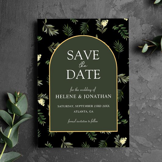 Moody Waterverf Modern Rustiek Elegant Huwelijk Save The Date