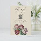 Moody Waterverf Paarse Tulpen bruiloft Informatiekaartje (Staand voorkant)