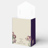 Moody Waterverf Paarse Tulpen Huwelijksgunst Bedankdoosjes (Geopend)