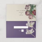 Moody Waterverf Paarse Tulpen Trouwnaam Plaatskaartje (Buitenkant ongevouwen)