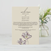 Moody Waterverf Paarse Tulpen Trouwroute Programmakaart (Staand voorkant)