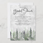 Moody Waterverf Pine Tree Forest Vrijgezellenfeest Kaart (Voorkant)