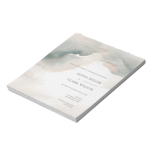 Moody Waterverf Schilderachtig Abstract Bruiloft U Notitieblok (Linkerzijde)