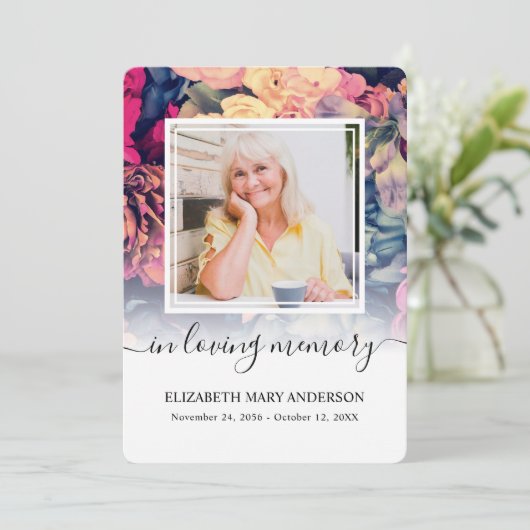 Moody Waterverf Sympathie Uitvaartgebed Kaart (Staand voorkant)