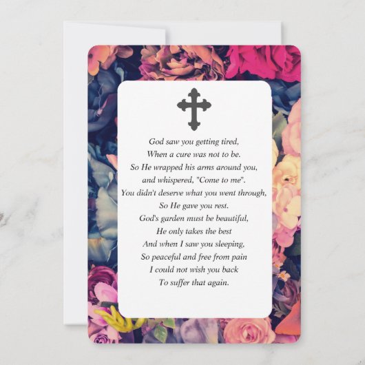 Moody Waterverf Sympathie Uitvaartgebed Kaart (Achterkant)