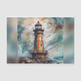Moody Waterverf Vuurtoren Decoupage Papier