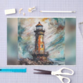 Moody Waterverf Vuurtoren Decoupage Papier (Craft)