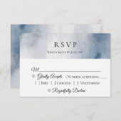 Moody Waterverf Wash Wedding RSVP (Voorkant / Achterkant)