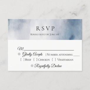 Moody Waterverf Wash Wedding RSVP Kaartje