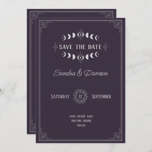 Moody Wedding Save the Date (Voorkant / Achterkant)