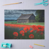 Moody Weer Barn en Poppies Tissuepapier (Craft)