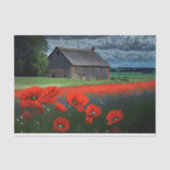 Moody Weer Barn en Poppies Tissuepapier (Voorkant)