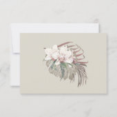 Moody White Orchidee Tropisch Bloemig Burgundy RSV RSVP Kaartje (Achterkant)