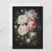 Moody White Peony bruiloft uitnodiging (Achterkant)