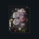 Moody White Pioen Bruiloft Boog Uitnodiging<br><div class="desc">Moody witte pioen bloemenbruidssuite geïnspireerd op Nederlandse stijlen.</div>