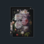 Moody White Pioen Bruiloft Boog Uitnodiging<br><div class="desc">Moody witte pioen bloemenbruidssuite geïnspireerd op Nederlandse stijlen.</div>