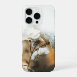 Moody white rose iPhone 16 pro hoesje