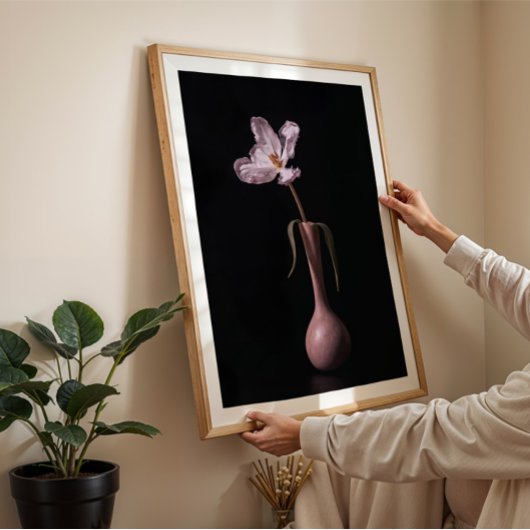 Moody wilde tulp stilleven muurkunst print