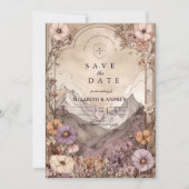 Moody Wildflower Mountain Wedding Save The Date (Voorkant)