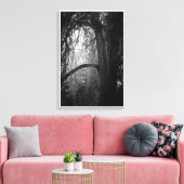 Moody Willow Tree Zwart-wit Landschapsfoto Canvas Afdruk (Insitu (Woonkamer))