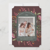 Moody Winter Bloemen Grens Kerst Kaart (Voorkant)