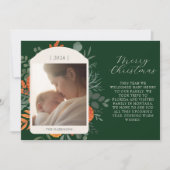 Moody Winter Bloemen Lange Bericht Kerstmis Feestdagenkaart (Voorkant)