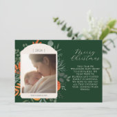 Moody Winter Bloemen Lange Bericht Kerstmis Feestdagenkaart (Staand voorkant)